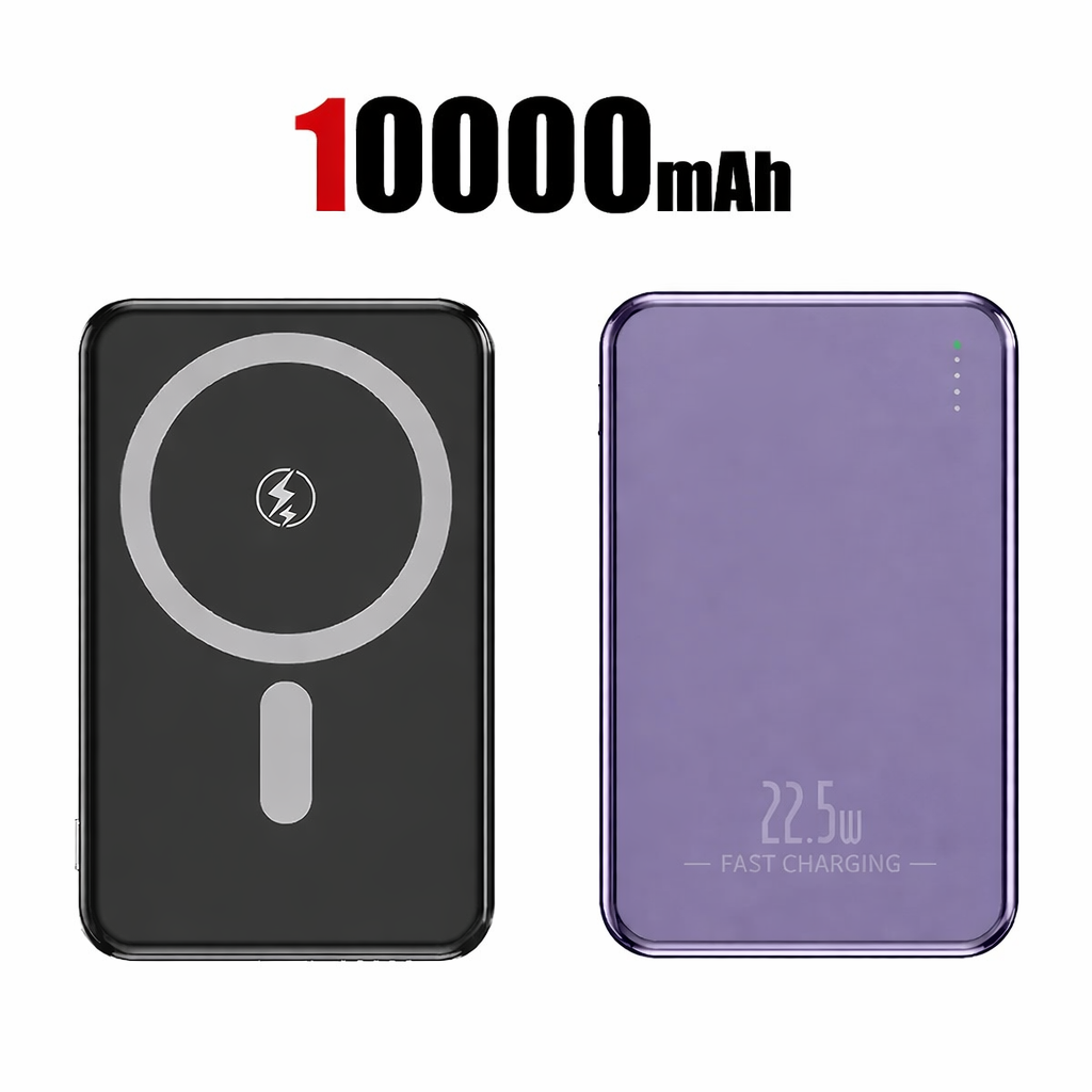 10000mAh Wireless Power Bank – 22.5W Fast Charging (Purple)