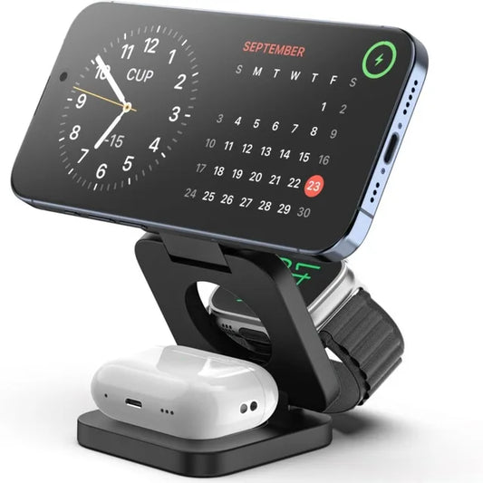 3 in 1 Wireless Charging Stand – Black