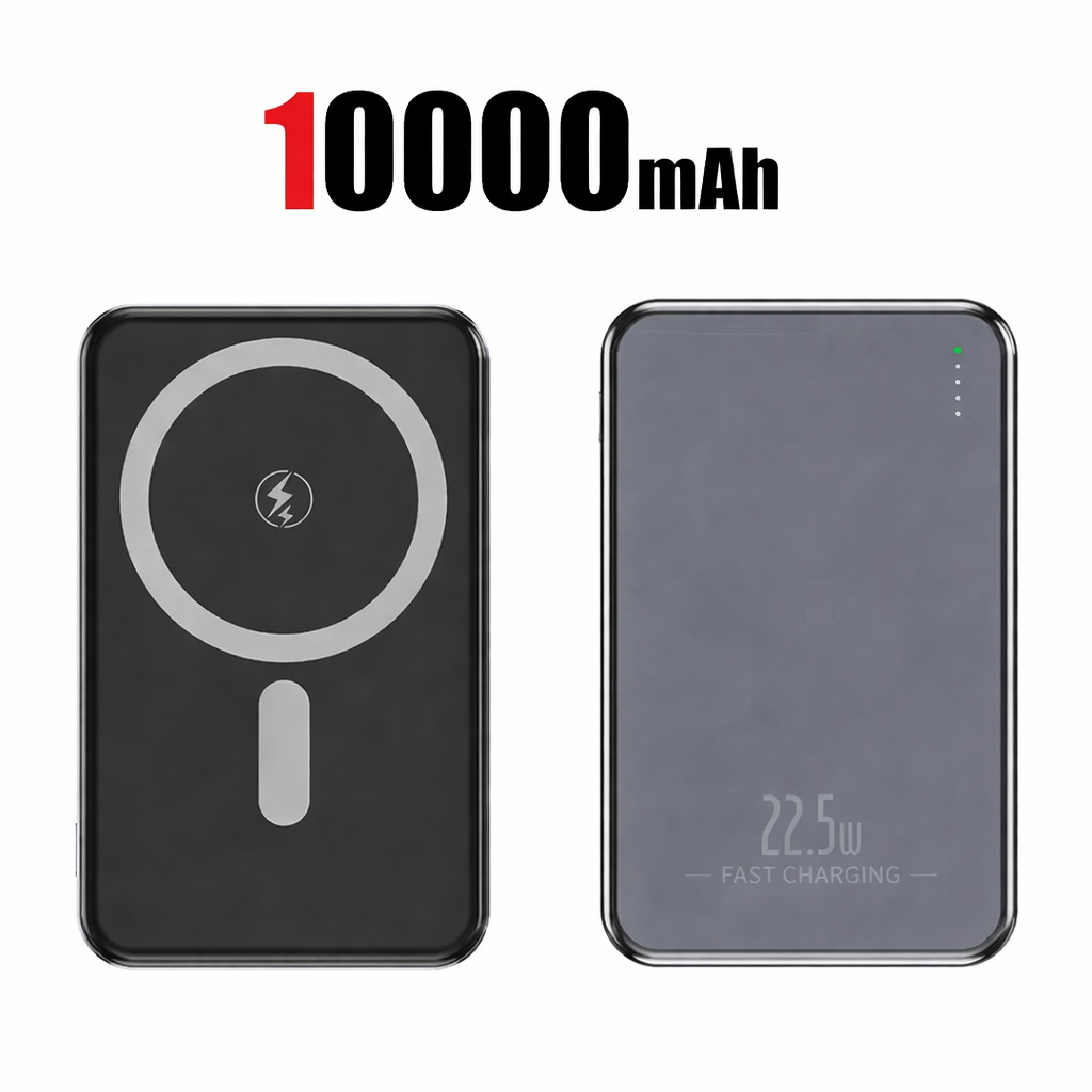 10000mAh Wireless Power Bank – Fast Charging 22.5W (Grey)